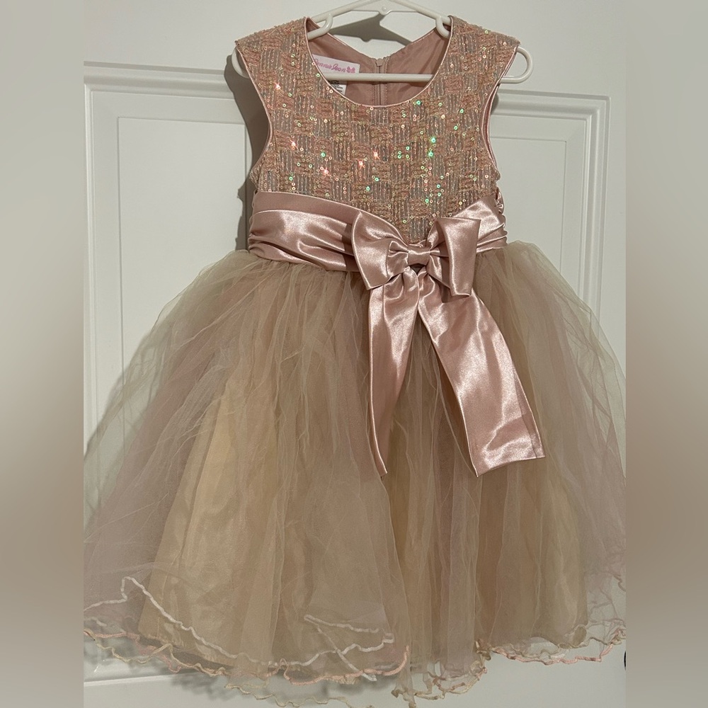 Bonnie Jean Pink and Gold Formal Dress